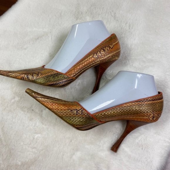 BCBGirls Katchen-AR Snakeskin Pointed Toe Kitten‎ Heels, size 8.5B NEW - Picture 8 of 11